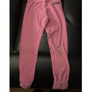 Matilda‎ Jane Girls Pink Polka Dot Ruffle Leggings Size 6 Cute